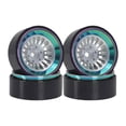 thumbnail image 4 of Bunblic 4 Pieces Aluminium Rims RC Wheel Rim Hub Metal 1.3'' RC Tire Wheel for 1:18 1:24 RC SCX24 Truck Hobby Vehicle DIY Modified Multicolor, 4 of 8