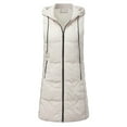 thumbnail image 4 of Black and Friday Clothing Sales Idoravan Long Vest for Women Sleeveless,Women Warm Pocket Vest Coat Long Jacket Winter Sleeveless Down Parkas White XL, 4 of 8