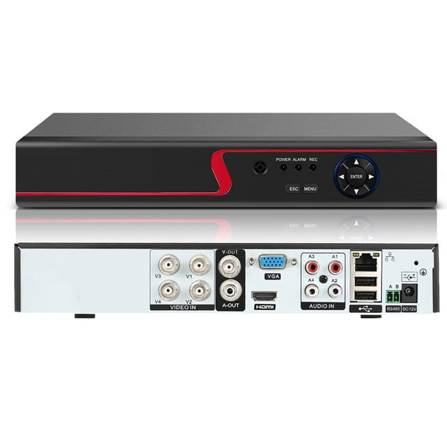 Grabadora de vídeo digital Irfora Grabador DVR de 4 canales 1080P H.264 + CCTV Grabador de video digital 5 en 1 NVR / AHD / analógico / TVI / CVI para sistema de vigilancia del hogar (sin disco duro) Irfora Grabadora de vídeo digital