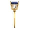 thumbnail image 3 of Three-Stone Engagement Ring for Women - 3ct Simulated Blue Sapphire in 14K Yellow Gold Promise Ring, 3 of 6