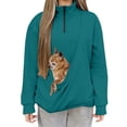 thumbnail image 5 of NMMUED Dog Pouch Sweatshirt 1/4 Zip Sweatshirt Women Pet Pouch Sweatshirt Womens Sweatshirts No Hood Cat Pouch Sweatshirt Plain Sweatshirt with Cat Pouch Navy XL, 5 of 5