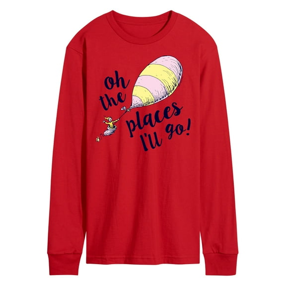 Dr. Seuss - Oh The Places I'll Go Balloon - Men's Long Sleeve T-Shirt