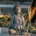 thumbnail image 7 of TERESA'S COLLECTIONS Meditating Buddha Statue with Solar Lights, 10.4" Large Resin Garden Sculpture for Home Lawn Yard, 7 of 7