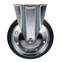 8" x 2" Wheel - Fixed Plate Caster Solid Rubber Wheel Heavy-Duty Caster Commercial