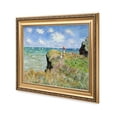 thumbnail image 2 of DECORARTS - The Cliff Walk At Pourville by Claude Monet. Classic Art Reproduction, Giclee Print on Canvas. Ready to Hang Framed Wall Art for Wall Decor. Total Size w/ Frame: 30x26", 2 of 6