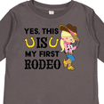 thumbnail image 4 of Inktastic Yes, This is My First Rodeo- Cowgirl in Hat and Boots Girls Long Sleeve Toddler T-Shirt, 4 of 5