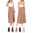 thumbnail image 6 of Women's Casual Solid Flare A-line Long Skirt with Elastic Waistband, 6 of 6
