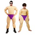 thumbnail image 2 of Músculos de cuerpo entero Adultos Niños Hombres musculosos Cosplay Mono musculoso Disfraz Niños pequeños Hombre Juego de rol Mono divertido Halloween, 2 of 4
