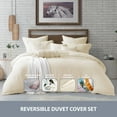 thumbnail image 3 of Swift Home Ultra Soft Crinkled Texture Pre-Washed Duvet Cover & Sham Set (Comforter not Included), King/Cal King (106"x 92"), Sweet Cream, 3 of 5
