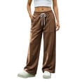 thumbnail image 2 of Sentmoon Sweats for Women Elastic Waist Active Fit Pants with Pockets Solid Color Loose Long Women Casual Pants Fall S-3XL, 2 of 8