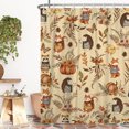 thumbnail image 3 of Nanqianyi Autumn Waterproof Shower Curtain,Kids Bath Polyester Curtain Set With Hooks,72 x 84 Inch,Cartoon Woodland Animals Decor, 3 of 7