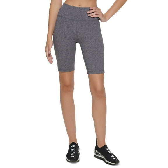 DKNY Womens Heathered Biker Shorts Heather Gray Size M MSRP $40