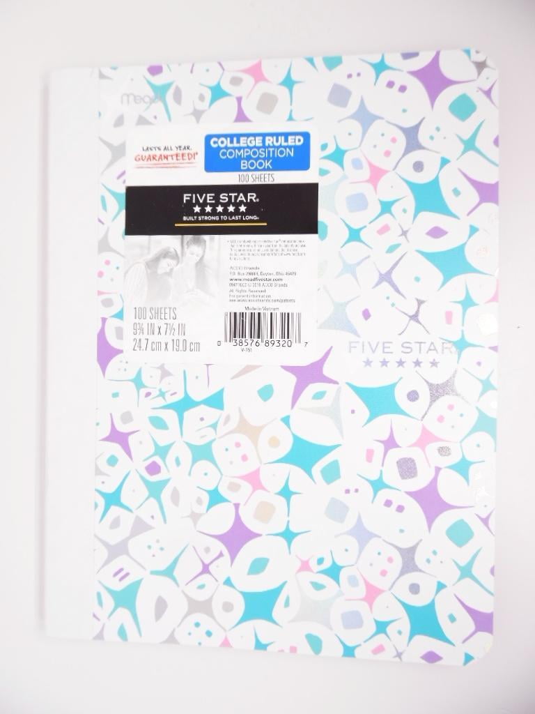Mead Five Star Composition Notebook College Ruled 100 Sheets Geo Mosaic Design