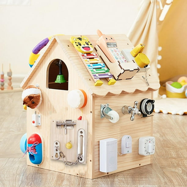 Juguetes Montessori de tablero ocupado para pequeños, accesorios de bricolaje, juguete educativo para edades tempranas, juguete sensorial para r Perno y cadena CUTICAT material de tablero ocupado