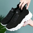 thumbnail image 5 of Women's Anti Slip Running Shoes Comfortable Breathable Solid Color Lace Up Sneakers Grey 41, 5 of 6