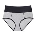 thumbnail image 1 of HUPOM Women Underwear Cotton Underwear High Waist Activewear Tie Banded Waist Gray M, 1 of 2