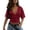 Red #1, variant on Womens Deep V Neck T Shirt Oversized Short Sleeve Loose Fit Sexy Summer Casual Tee Tops Red S
