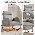 thumbnail image 3 of Nursery Chair Rocking Chair Glider Chair, Upholstered Accent Chair with Rubber Wood Legs, Comfy High Backrest, Side Pockets, Armchair for Living Room, Bedroom, 3 of 7