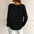thumbnail image 5 of CLOISE Womens Waffle Tops Long Sleeve V Neck Casual Pullover Cotton Blend Solid Color Shirts Fall Winter Slim Outfits Black M, 5 of 8
