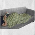thumbnail image 5 of Blue Mandala Soft Flannel Fleece Blanket, Repetitive Flower Ornaments Eastern Motifs Detailed Illustration, Cozy Plush for Indoor and Outdoor Use, 70" x 90", Laurel Green and Cream, by Ambesonne, 5 of 5