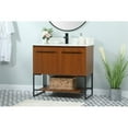 thumbnail image 2 of 36 inch single bathroom vanity in teak with backsplash, 2 of 8