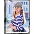 thumbnail image 3 of Gorra de béisbol Biggun bordada con flores grises de poliéster, 3 of 7