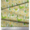 thumbnail image 3 of Soimoi Polyester Crepe Fabric Floral & Bird Cartoon Print Fabric by Yard 52 Inch Wide, 3 of 3