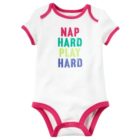 Carter's Baby Girls' Nap Hard Play Hard Bodysuit, 6