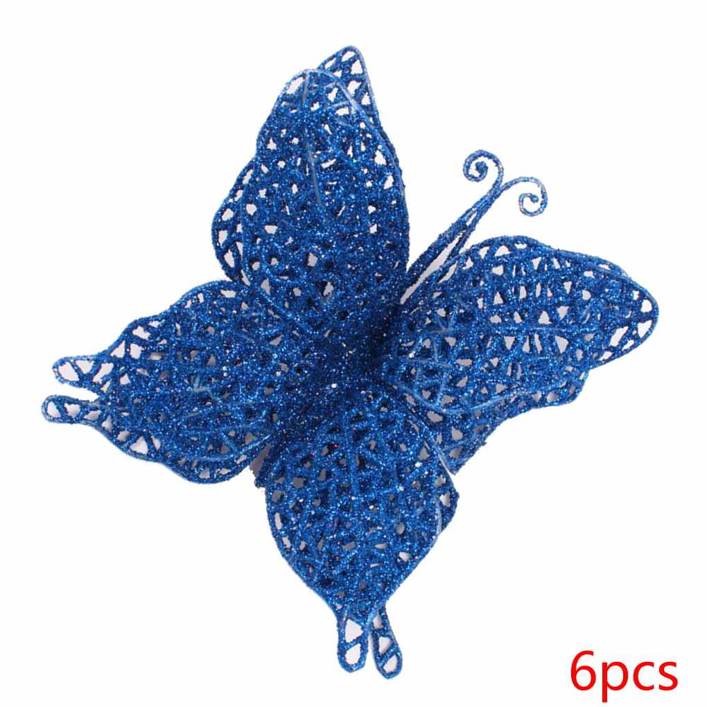 Silver Butterfly Christmas Decoration 8cm 18cm Clip On Butterflies Craft Wedding 