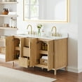 thumbnail image 3 of Sierra 60" Wood Vanity in Washed Light Brown Engineered Stone Top no Mirror, 3 of 14