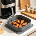 thumbnail image 4 of JHyouerji Silicone Air Fryer Liner Baking Tray Gray Food Grade Non Stick Reusable Oven Microwave Pizza Cake Bakeware Foldable Storage Kitchen Accessory, 4 of 6