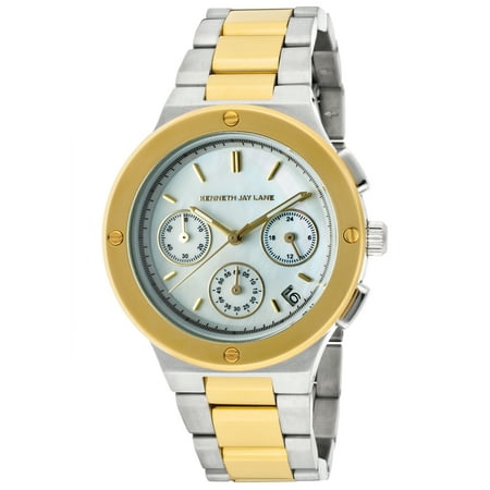 Kenneth Jay Lane 2129 2100 Series Chrono Two-Tone Stainless Steel Mop Dial Watch