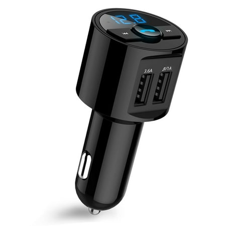 TSV Bluetooth FM Transmitter for Car, Wireless Bluetooth FM Adapter Music Player Car Kit with Charger with Dual USB Charging Ports,Hands-Free Calling Support Aux Input