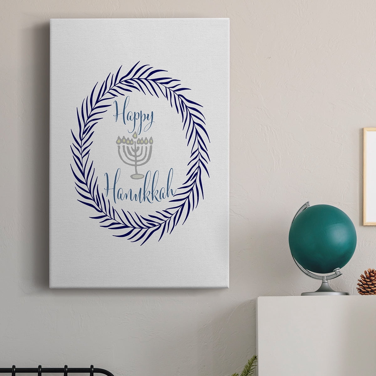Hanukkah Wreath Premium Gallery Wrapped Canvas - Ready to Hang