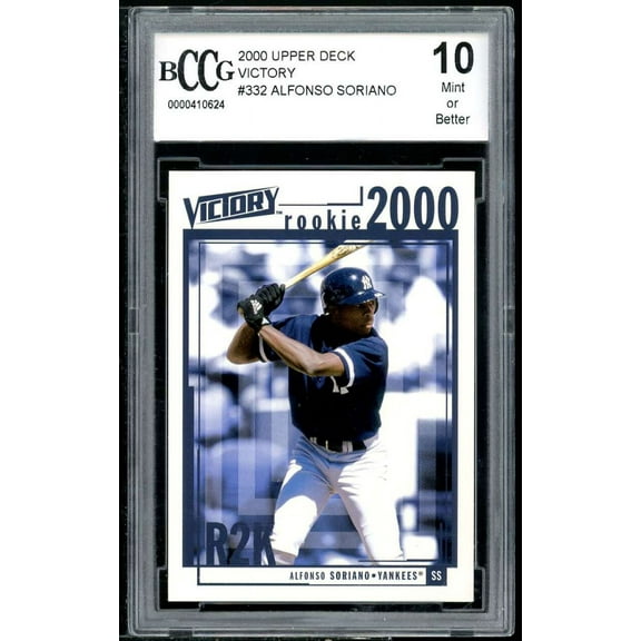 Alfonso Soriano Rookie Card 2000 Upper Deck Victory #332 BGS BCCG 10