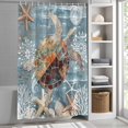 thumbnail image 5 of Seaside Sea Turtles Starfish Shower Curtain for Bathroom, Vintage Starfish Retro Backdrop Waterproof Shower Curtains Washable Quick Dry with Hooks Bathtub Curtains 72x72IN, 5 of 9