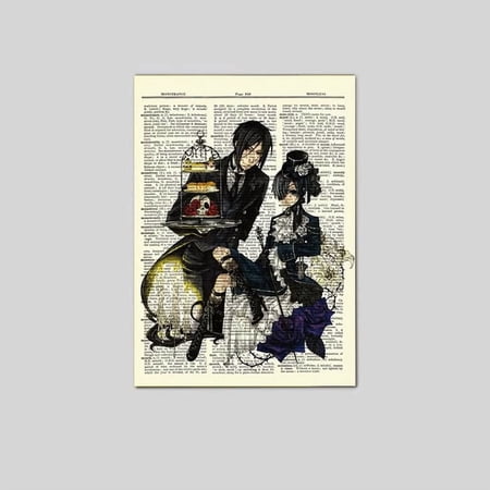 Black Butler Sebastian Ciel Anime Dictionary Art Poster Picture Kuroshitsuji Poster Size 24''x36'' The Golden Shop