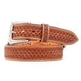 thumbnail image 1 of Nocona Western Belt Mens Leather Tooled Square Weave Copper N2491008, 1 of 5
