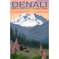 thumbnail image 2 of Art.com Denali, Alaska - North Americas Tallest Peak - Bears and Spring Flowers Stretched Canvas Print Wall Art by Lantern Press, 16" x 24", 2 of 4