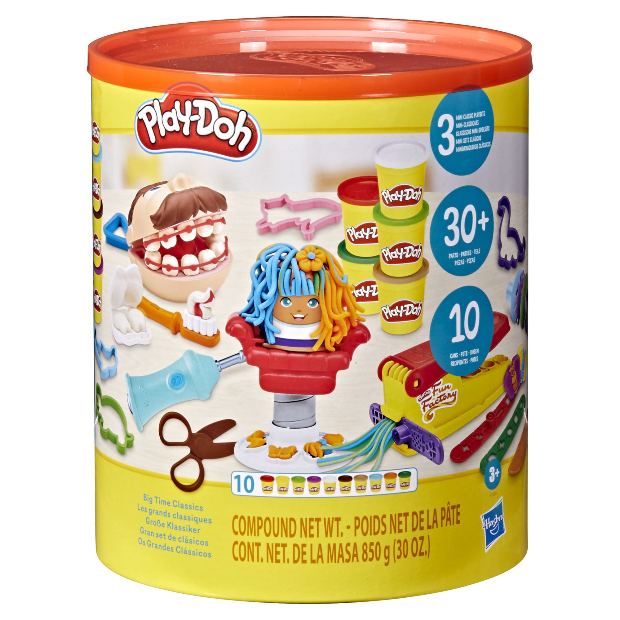 Play-Doh Big Time Classics Canister Bundle of 3 Playsets, 30 Ounces Modeling Compound - image 2 of 11