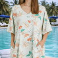 thumbnail image 3 of Miss Lavish London Kaftan Dresses for Women,Beach Kaftan Coverups,,Long Beach & Swimsuit Coverups,Plus Size African Caftan Dress,Moroccan Style Loungewear Healing Floral Olive Green S, 3 of 6