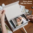 thumbnail image 4 of Caja de almacenamiento de fotos Yopih (lino, 5 x 7 pulgadas), para 200 fotos, color beige, 4 of 6
