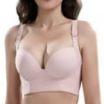 thumbnail image 3 of Women's Deep Cup Bra Full Back Coverage Wirefree Push up Bra Plus Size C Cup, 3 of 8
