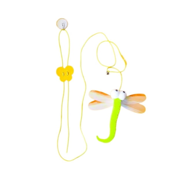 Pet Cat Teaser Wand Self Entertainment Elastic Rope Cat Toy With Feather Hanging Swing Toy