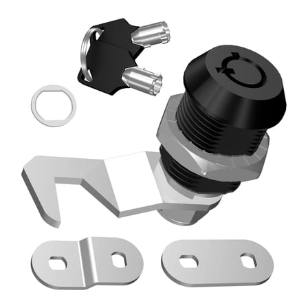 CSYANXING Heavy Duty Cam Lock Set for Toolbox RV Trailer Truck Boat Doors Zinc Alloy Black Chrome Plating Easy Install 5/8 Inch Cylinder