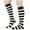 Black, variant on WREESH Unisex Mid-Calf Striped Winter Warm Socks, Calf and Knee High Cotton Socks Black
