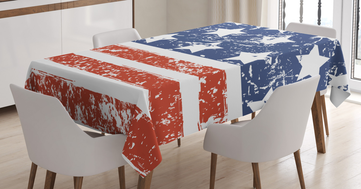 America Tablecloth, Fourth of July Theme Flag of United States of