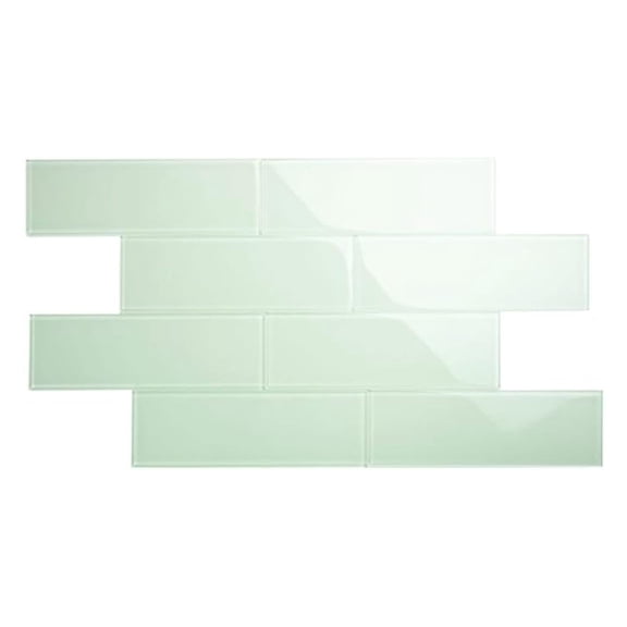Glass Subway Backsplash Tile, 4x12, Winter Sage