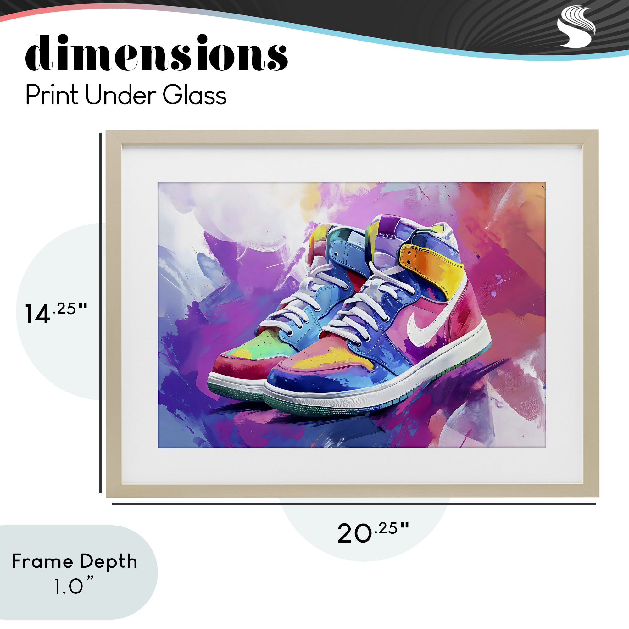 Stupell Industries Stylish Vintage Sneakers Birch Framed Print Under Glass, design by Creative Studio