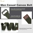 thumbnail image 3 of XIATIAN Men Canvas Fabric Belts Casual Web Cloth Belts with Black Double Ring Buckle 2 Pack, 3 of 7